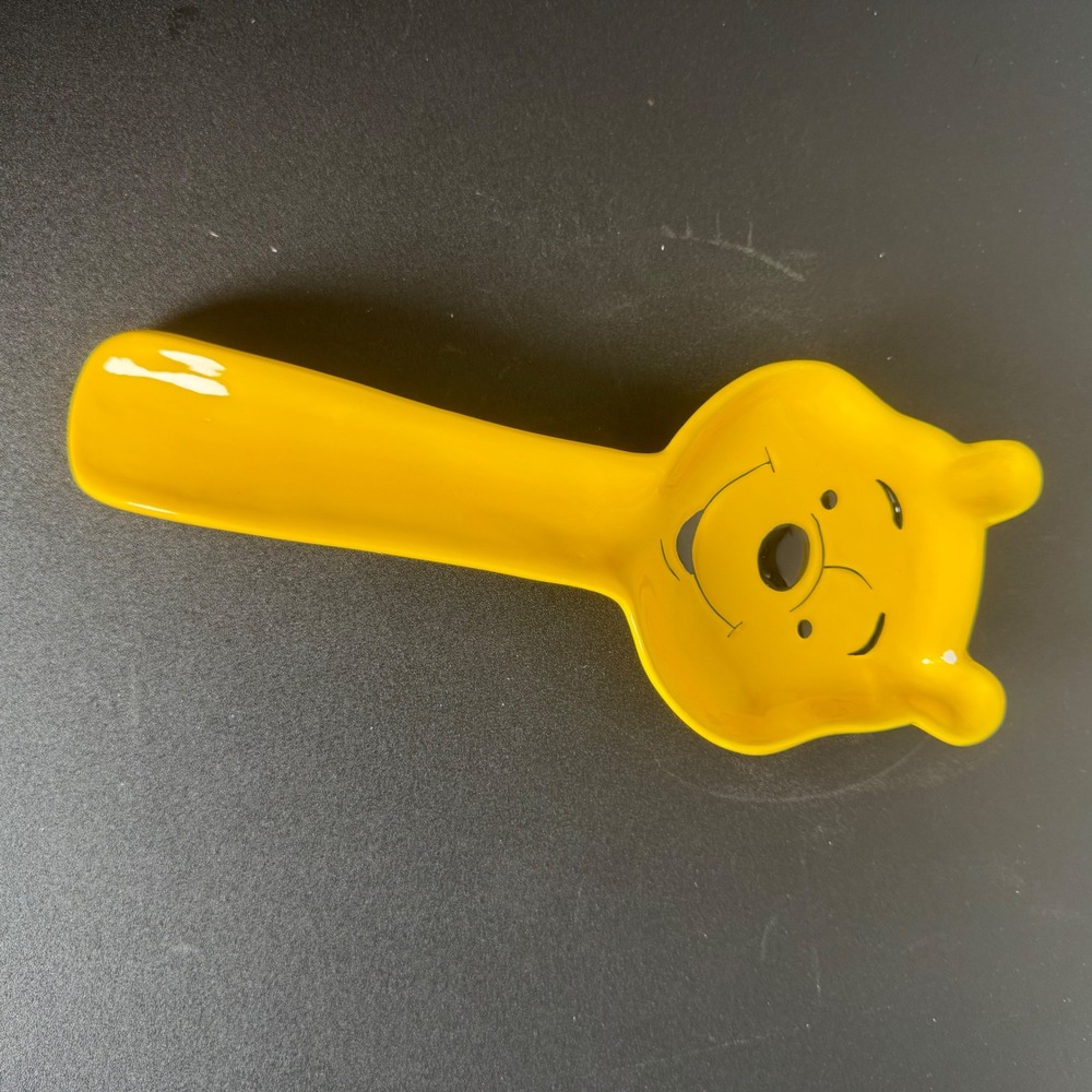 Disney Winnie the Pooh Spoon Rest OS Yellow Ceramic Character Face